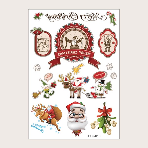 

1sheet Christmas Santa Tattoo Sticker, Multicolor