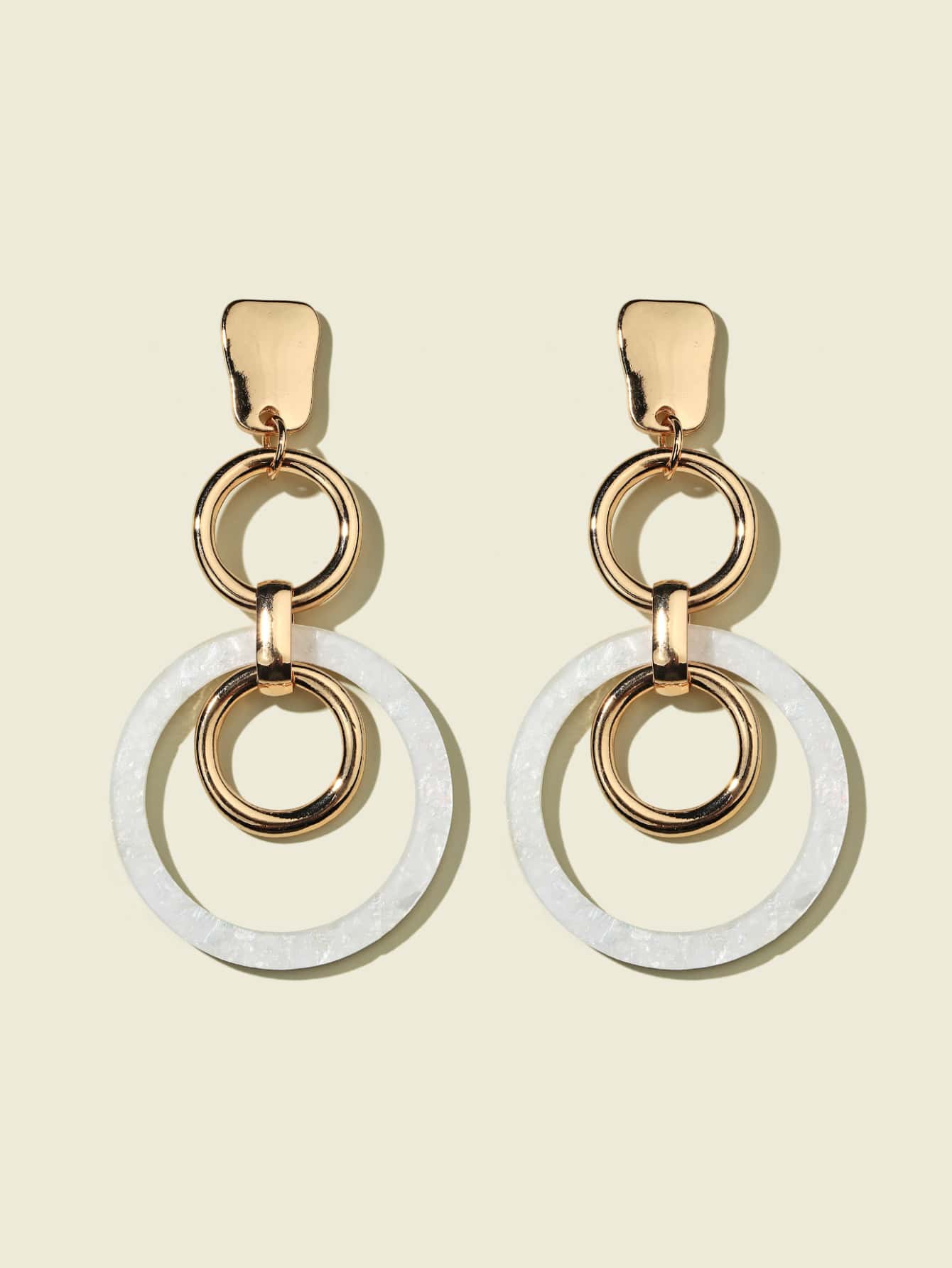 Round Link Drop Earrings