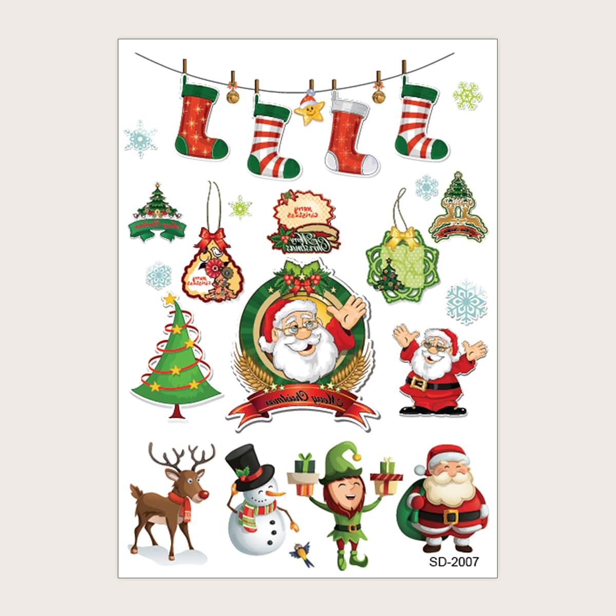 

1sheet Christmas Santa Tattoo Sticker, Multicolor