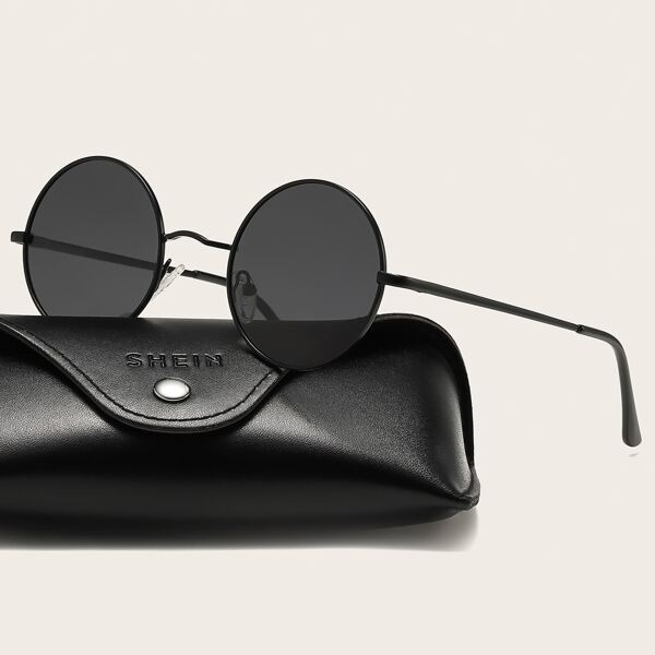 

Men Round Metal Frame Polarized Sunglasses