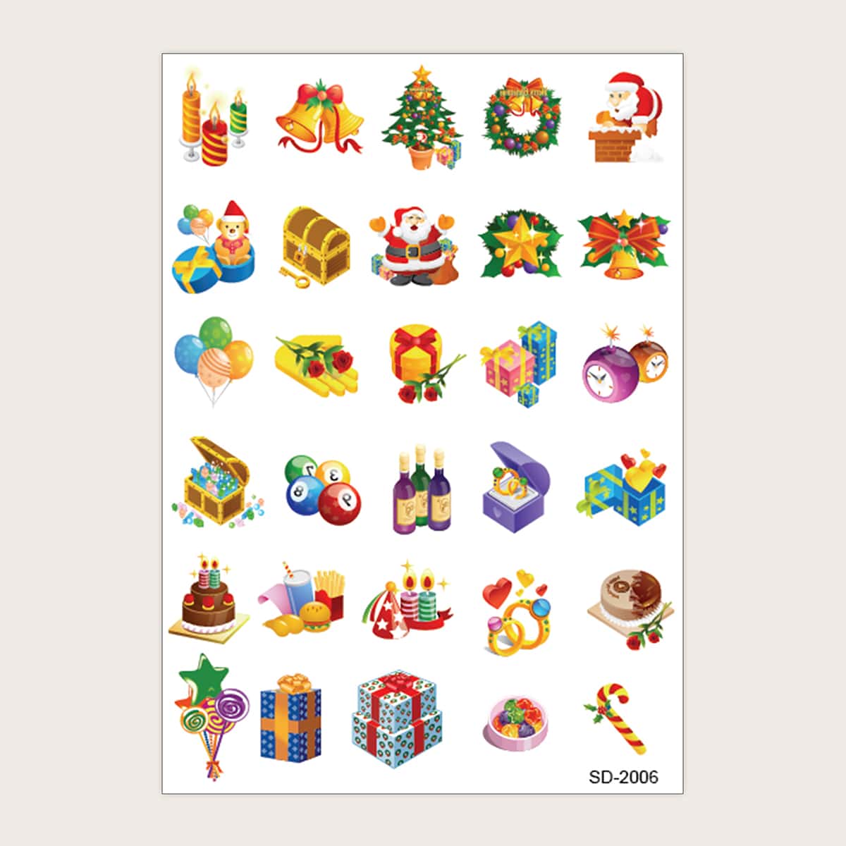 

1sheet Christmas Cartoon Graphic Tattoo Sticker, Multicolor