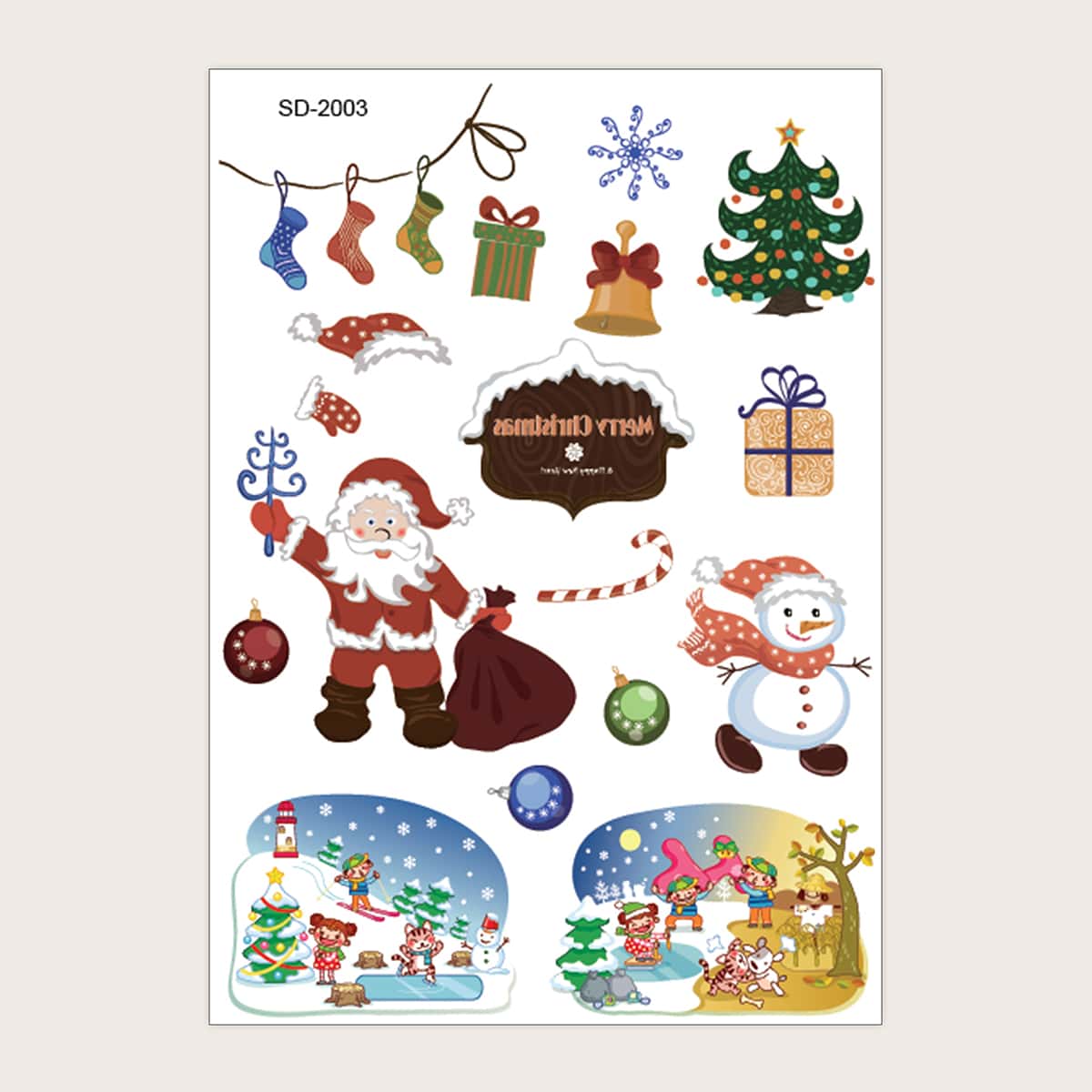 

1sheet Christmas Santa Tattoo Sticker, Multicolor