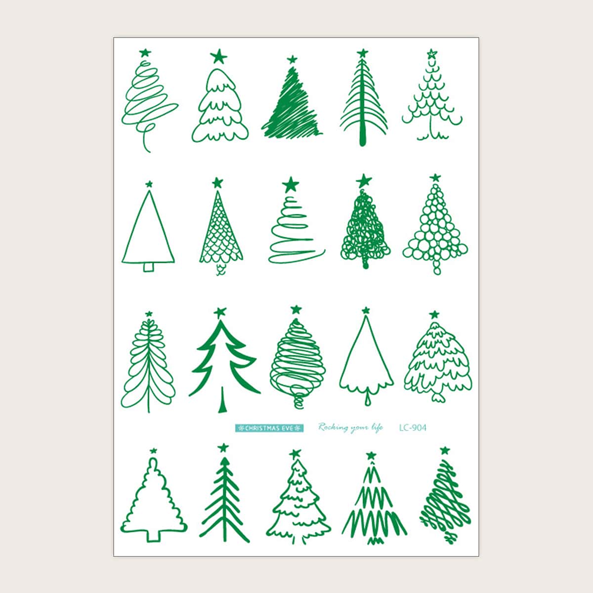 

1sheet Christmas Tree Tattoo Sticker, Green