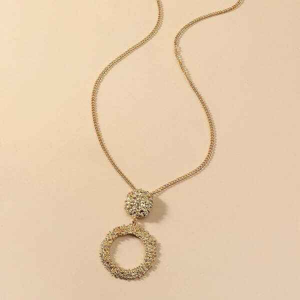 

Round Charm Necklace, Gold