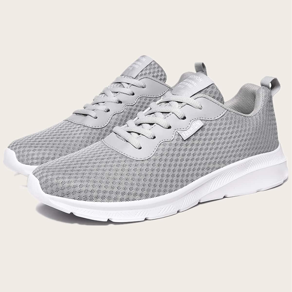 

Guys Lace-up Front Letter Graphic Sneakers, Grey