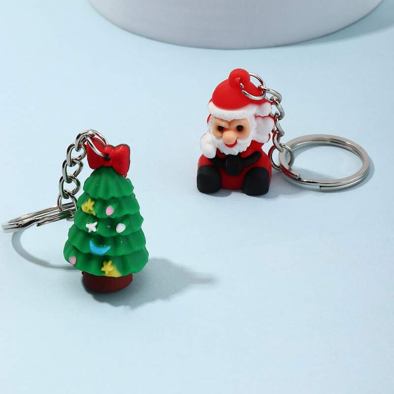 

2pcs Christmas Keychain, Silver