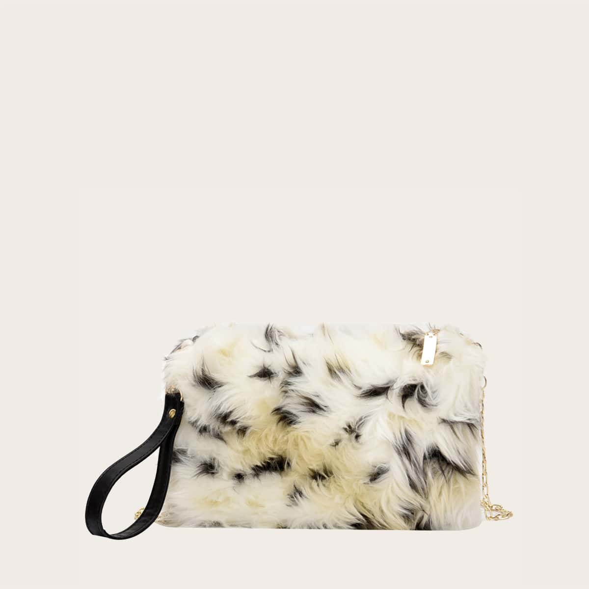

Faux Fur Clutch Bag, Beige