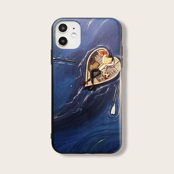 

Cartoon Graphic iPhone Case, Blue
