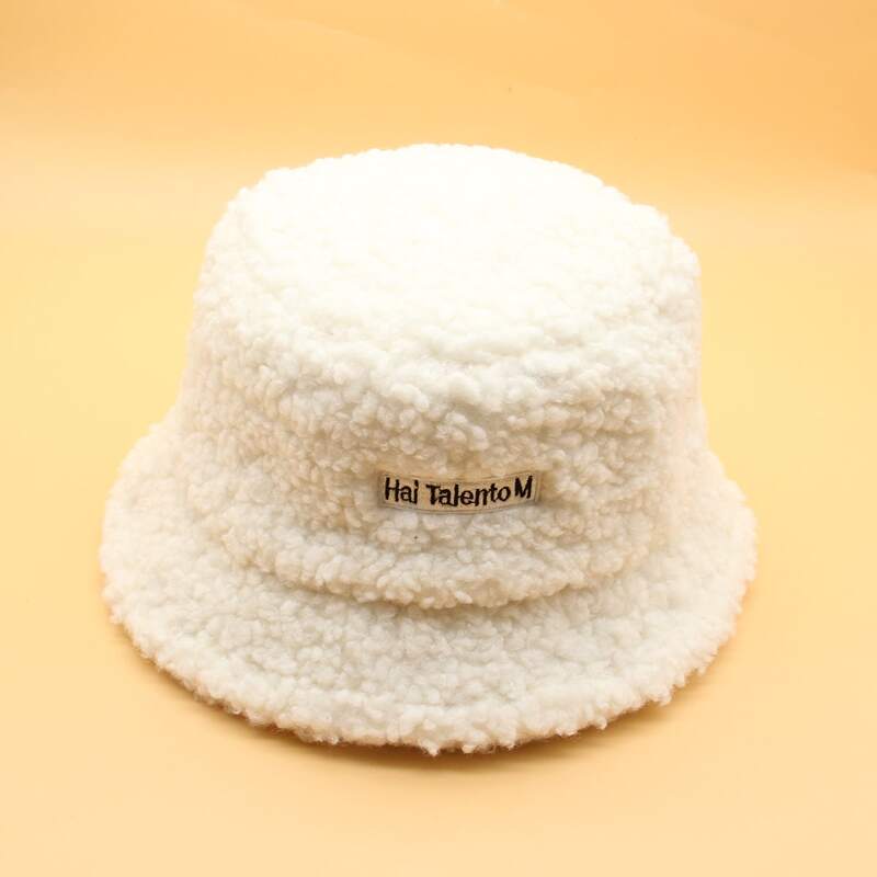 

Letter Graphic Teddy Bucket Hat, White