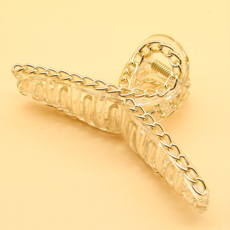 

1pc Chain Decor Hair Claw, Clear