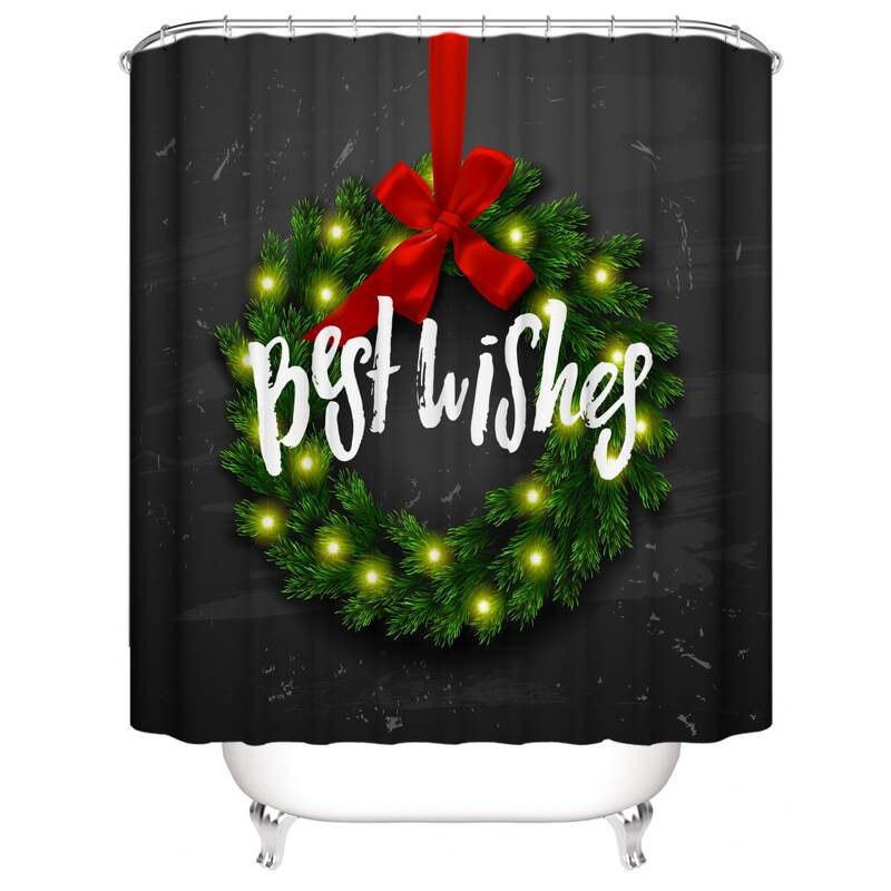 

Christmas Bell Print Shower Curtain, Multicolor