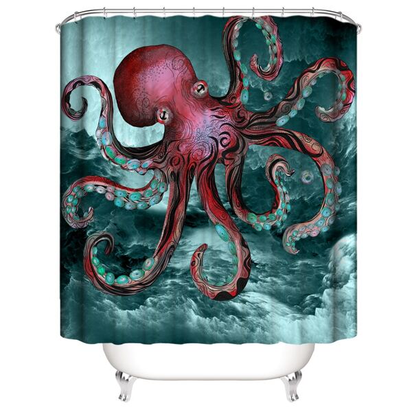 

Octopus Print Shower Curtain, Multicolor