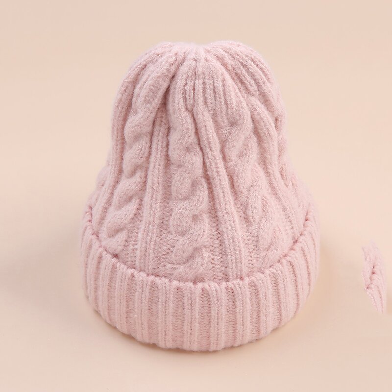 

Cable Knit Cuffed Beanie, Pink