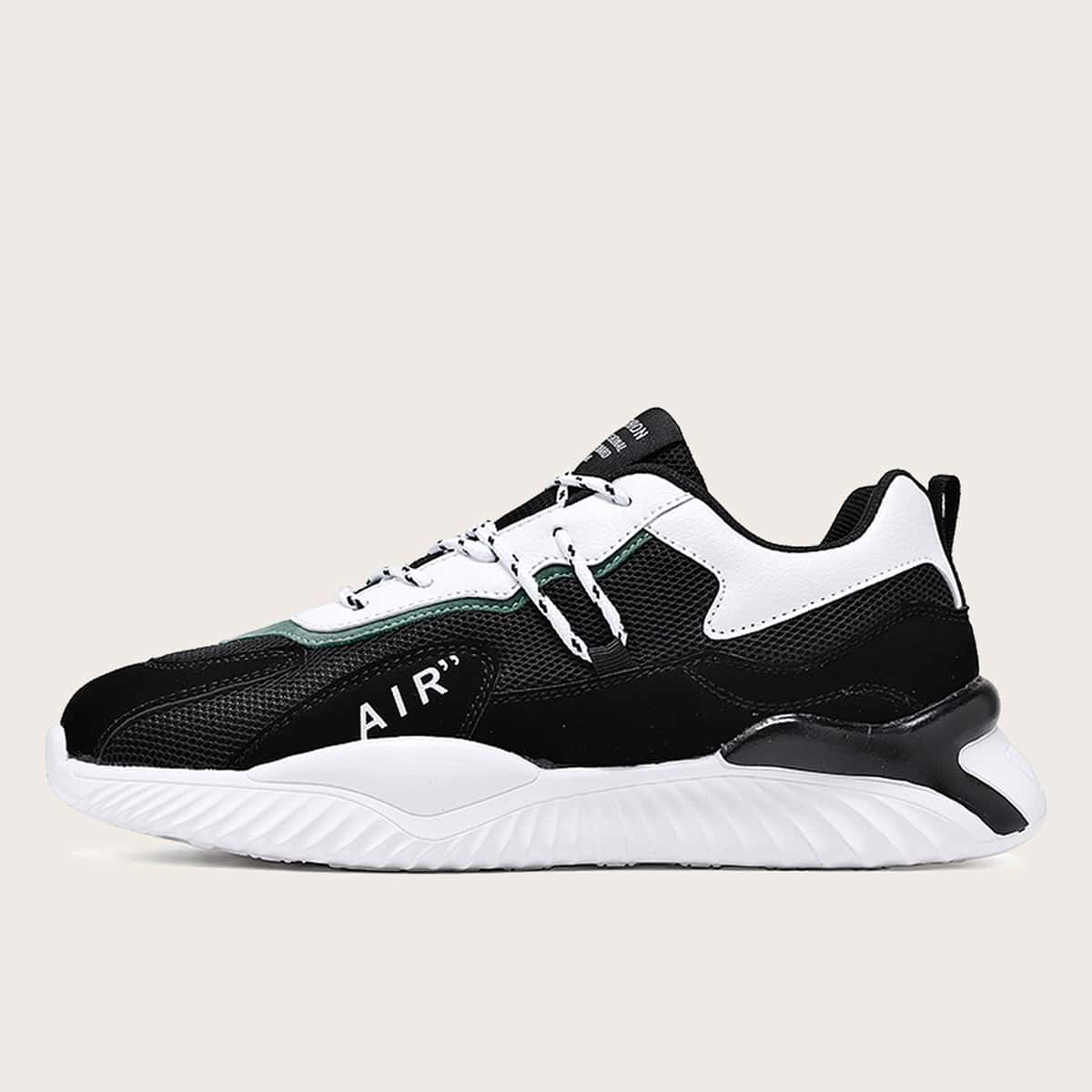 

Guys Lace-up Front Letter Graphic Sneakers, Black