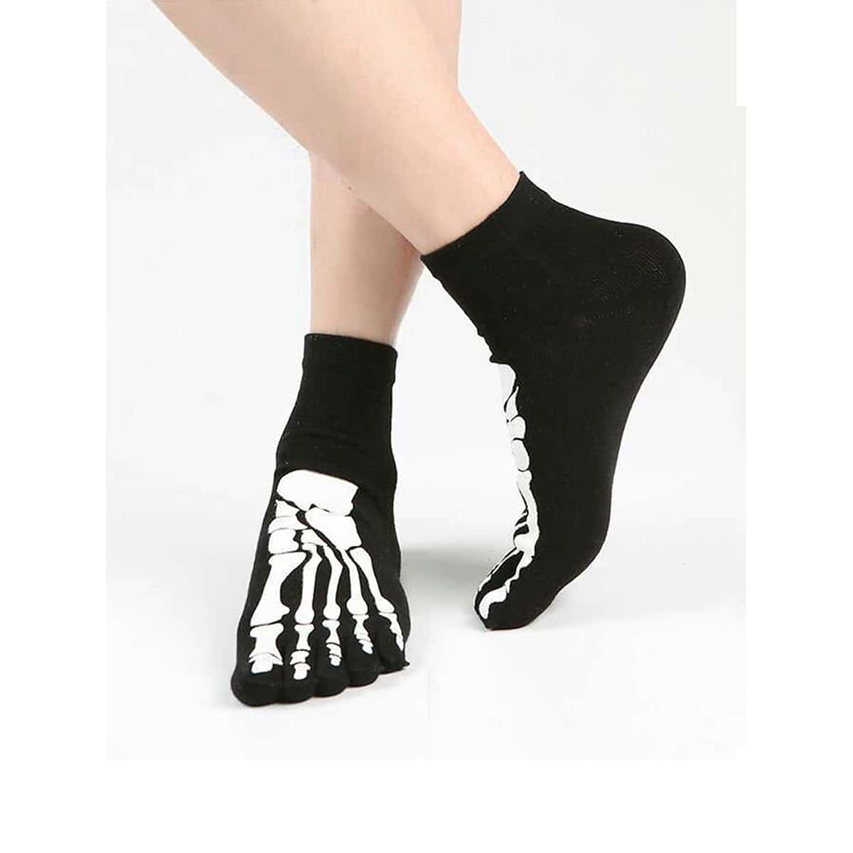 

Halloween Skeleton Claw Toe Socks, Black