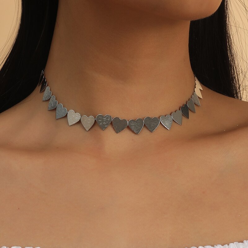 

Simple Heart Decor Necklace, Silver