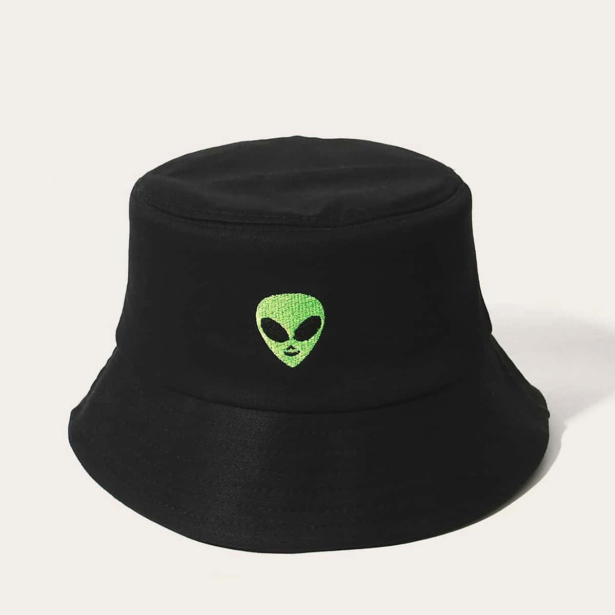 

Alien Embroidery Bucket Hat, Black