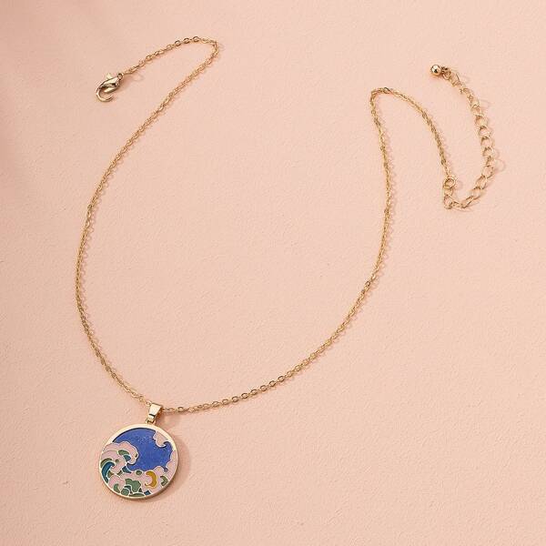 

Round Charm Necklace, Multicolor