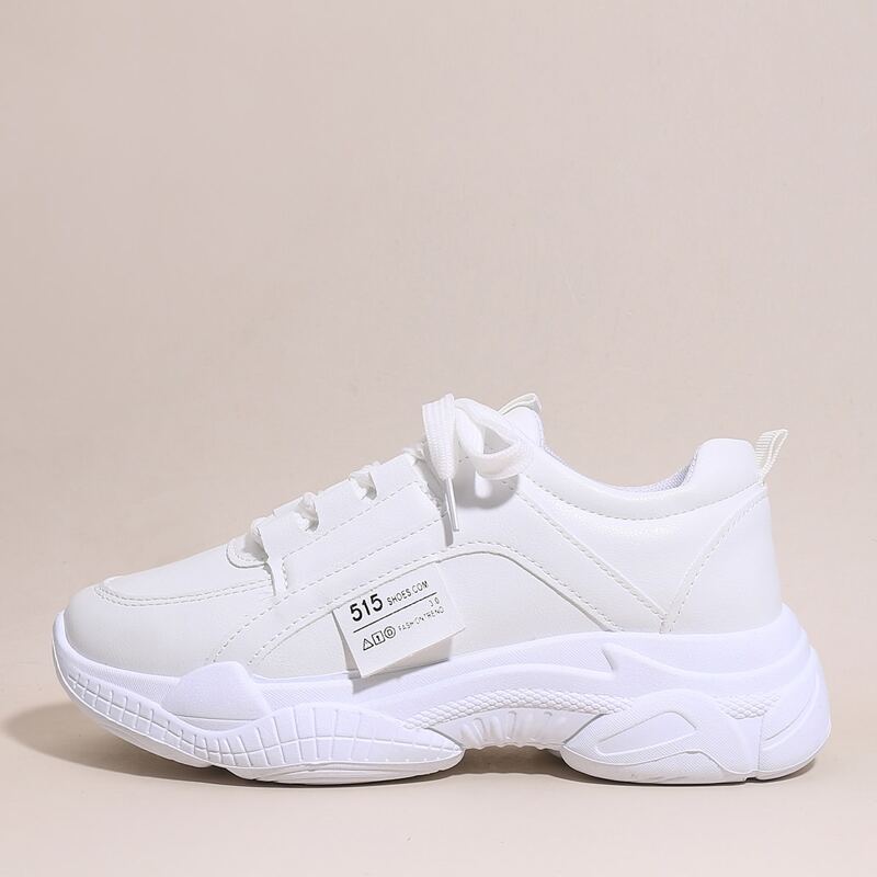 

Lace-up Front Chunky Sneakers, White