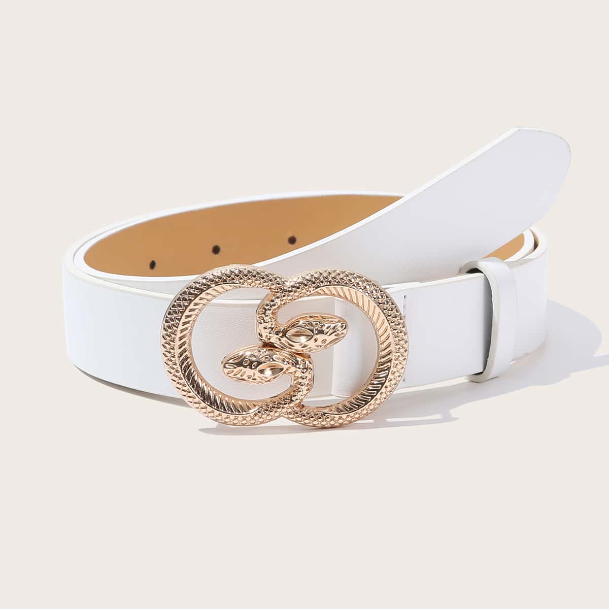 

Serpentine Buckle Belt, White