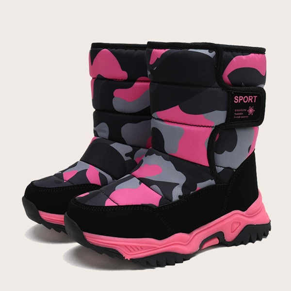 

Girls Camo Graphic Snow Boots, Multicolor