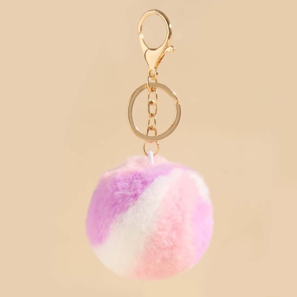 

Colorful Pom-pom Pendant Keychain, Multicolor
