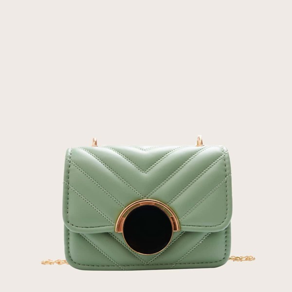 

Girls Chevron Graphic Flap Crossbody Bag, Green
