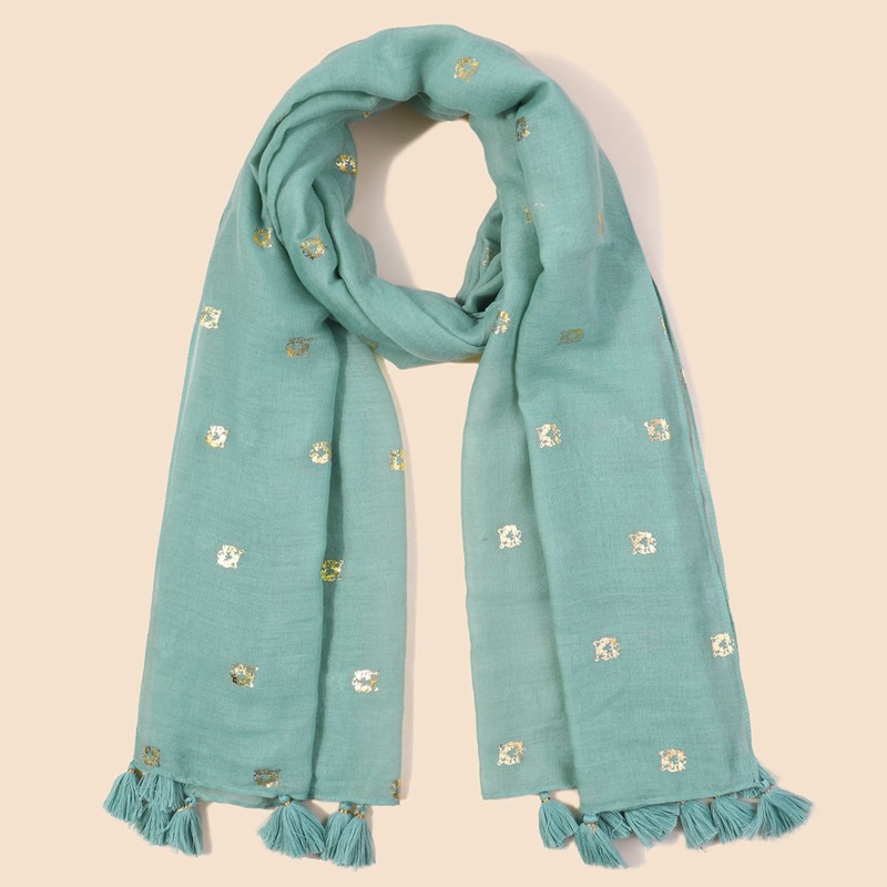 

Tassel Decor Scarf, Green