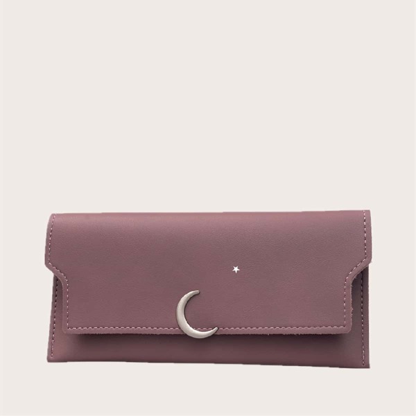 

Metal Moon & Star Decor Long Purse, Purple
