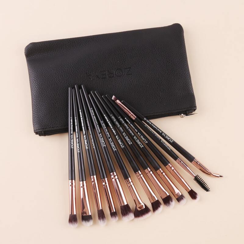 

12pcs Makeup Brush Set & 1pc Storage Case, Black