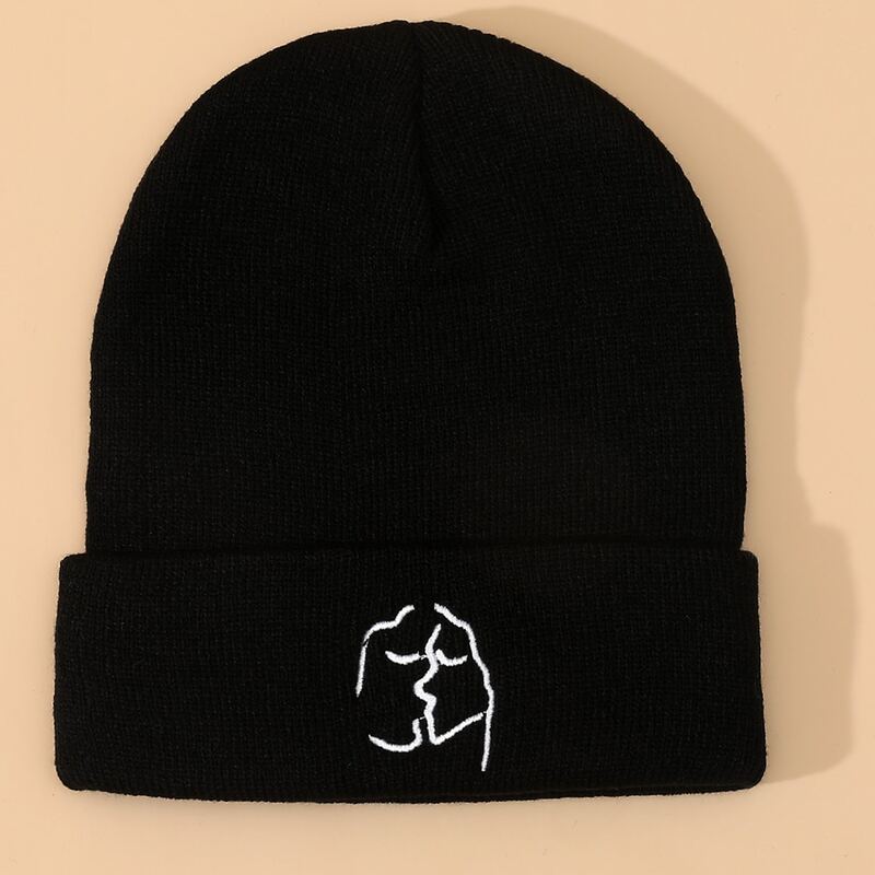 

Figure Graphic Knit Beanie, Black
