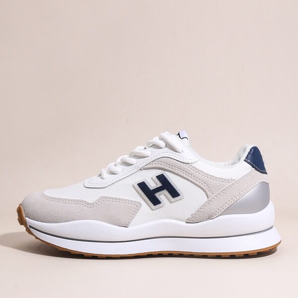 

Lace-up Front Colorblock Sneakers, White