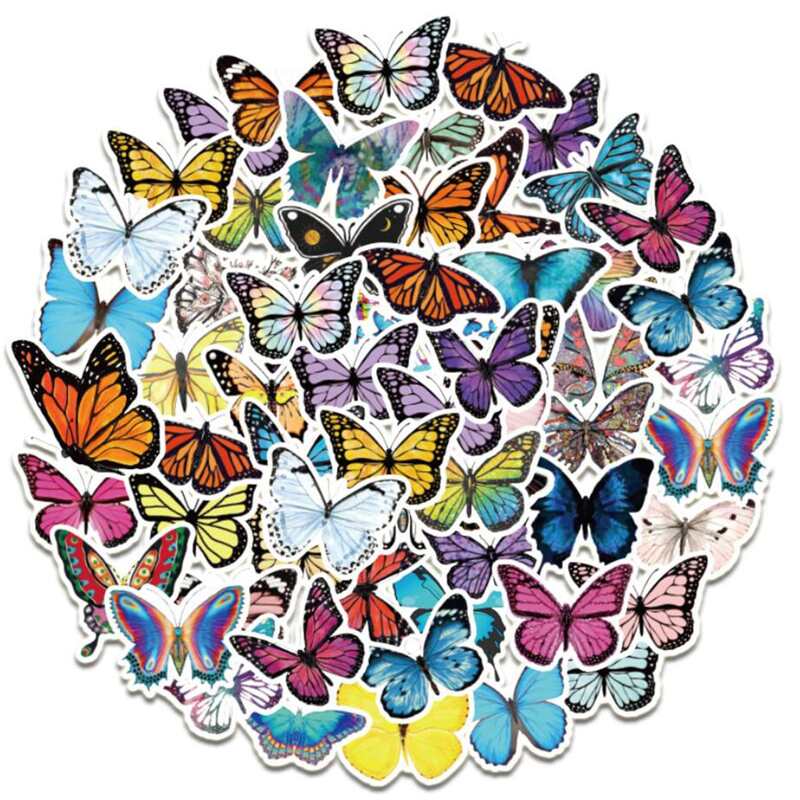 

50pcs Butterfly Pattern Sticker, Multicolor