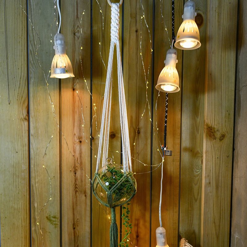 

1pc Woven Macrame Plant Hanger, Army green