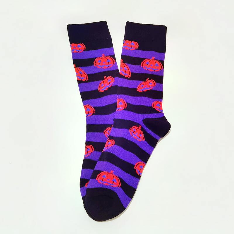 

Guys Halloween Pumpkin Print Socks, Multicolor
