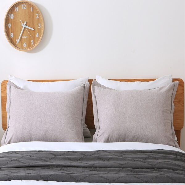 

1pair Solid Color Pillowcase, Grey