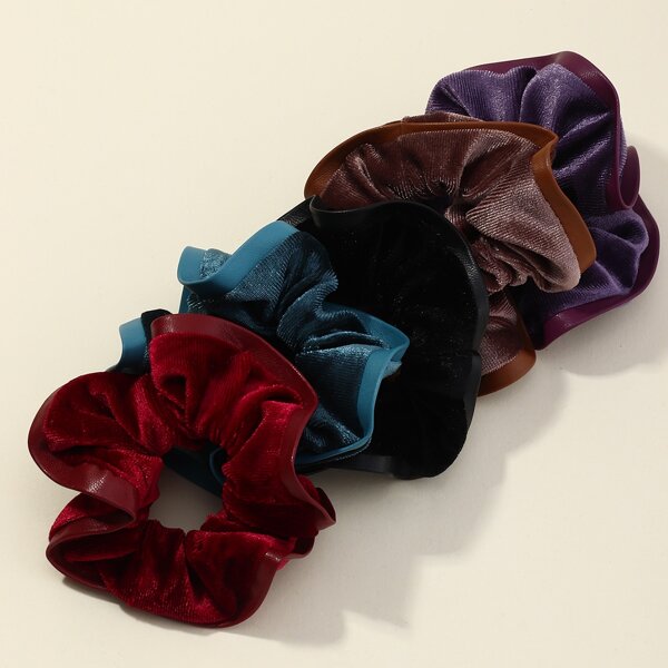 

5pcs Colorful Elastic Scrunchie, Multicolor