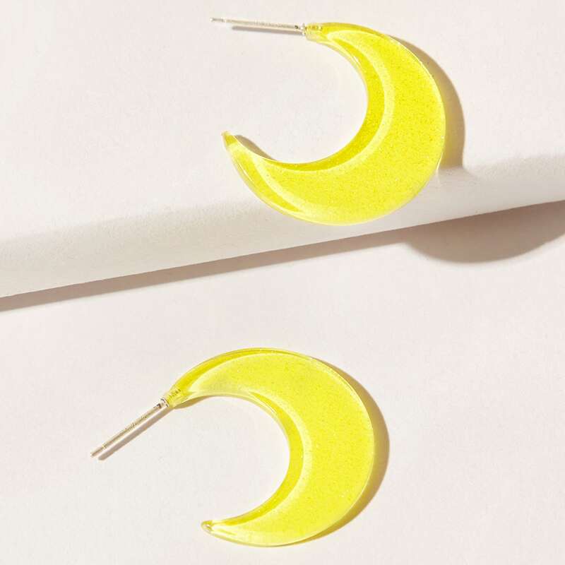 

Glitter Moon Drop Earrings, Yellow