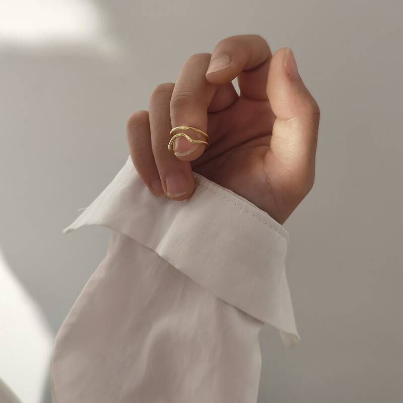 

1pc Simple Ring, Gold