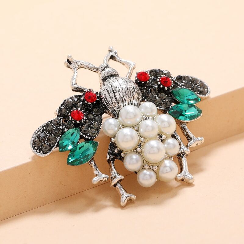 

Faux Pearl Bee Brooch, Multicolor