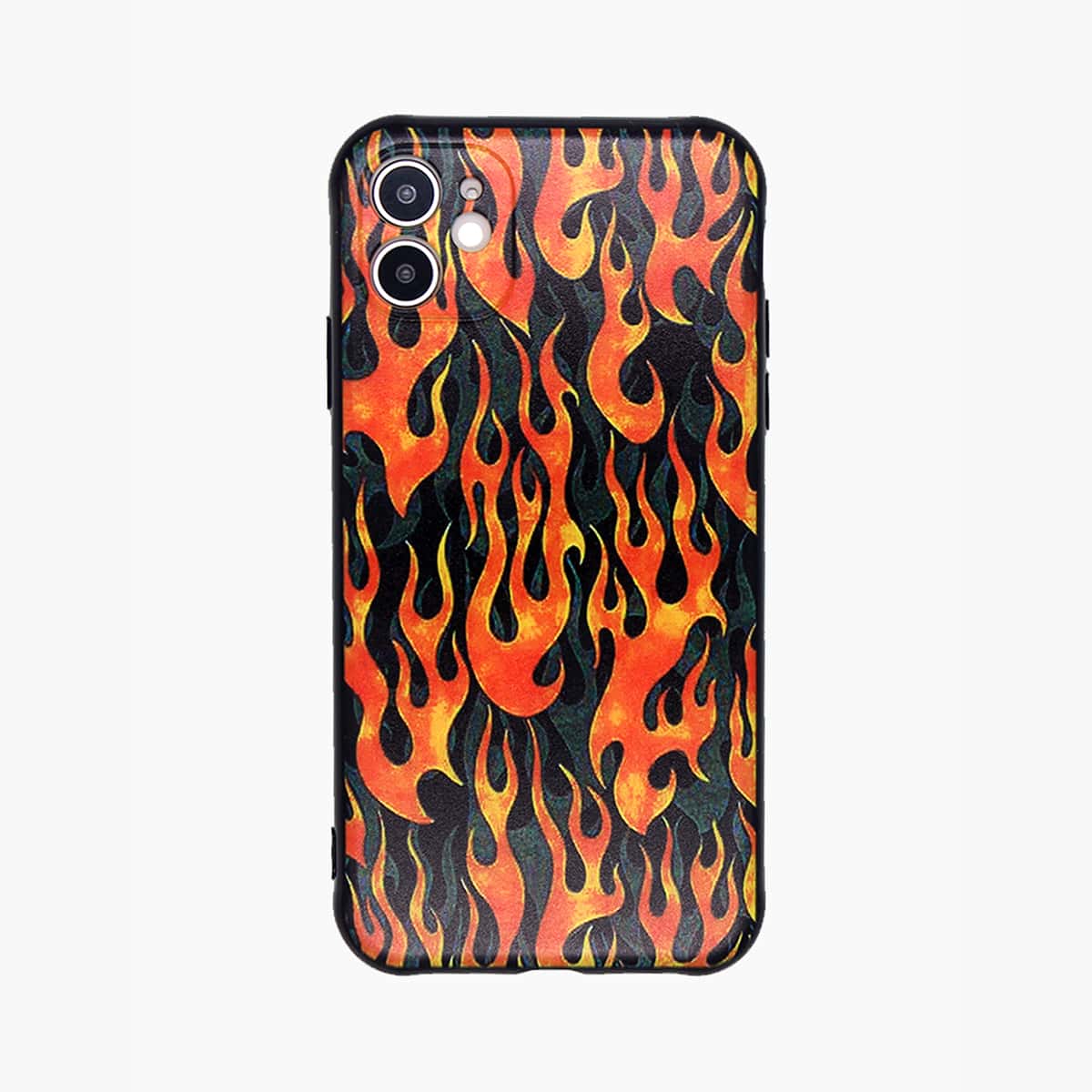 

Flame Pattern iPhone Case, Black