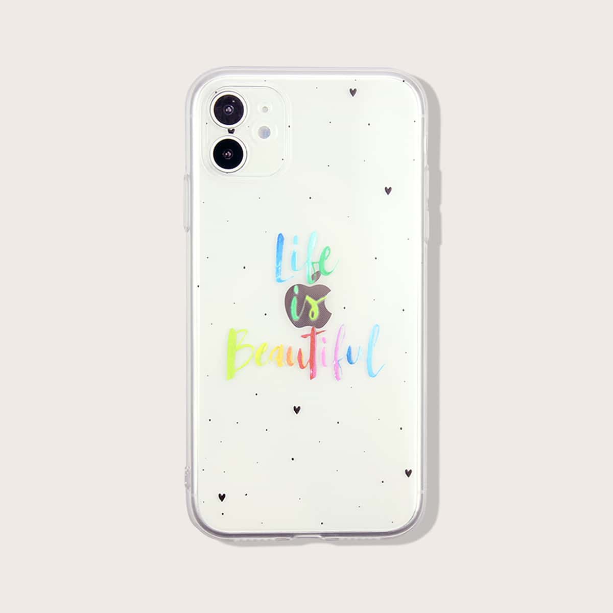 

Slogan Print Clear iPhone Case