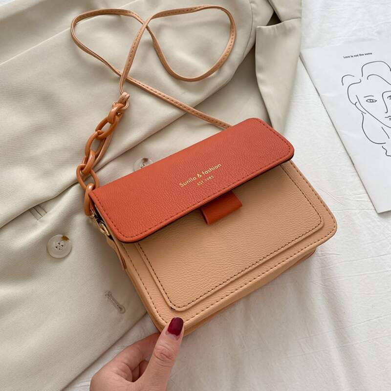 

Colorblock Flap Crossbody Bag, Multicolor