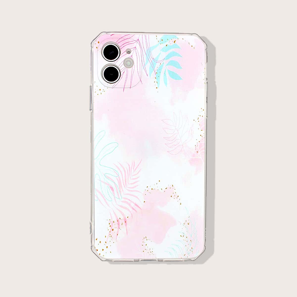 

Leaf Pattern iPhone Case, Pink