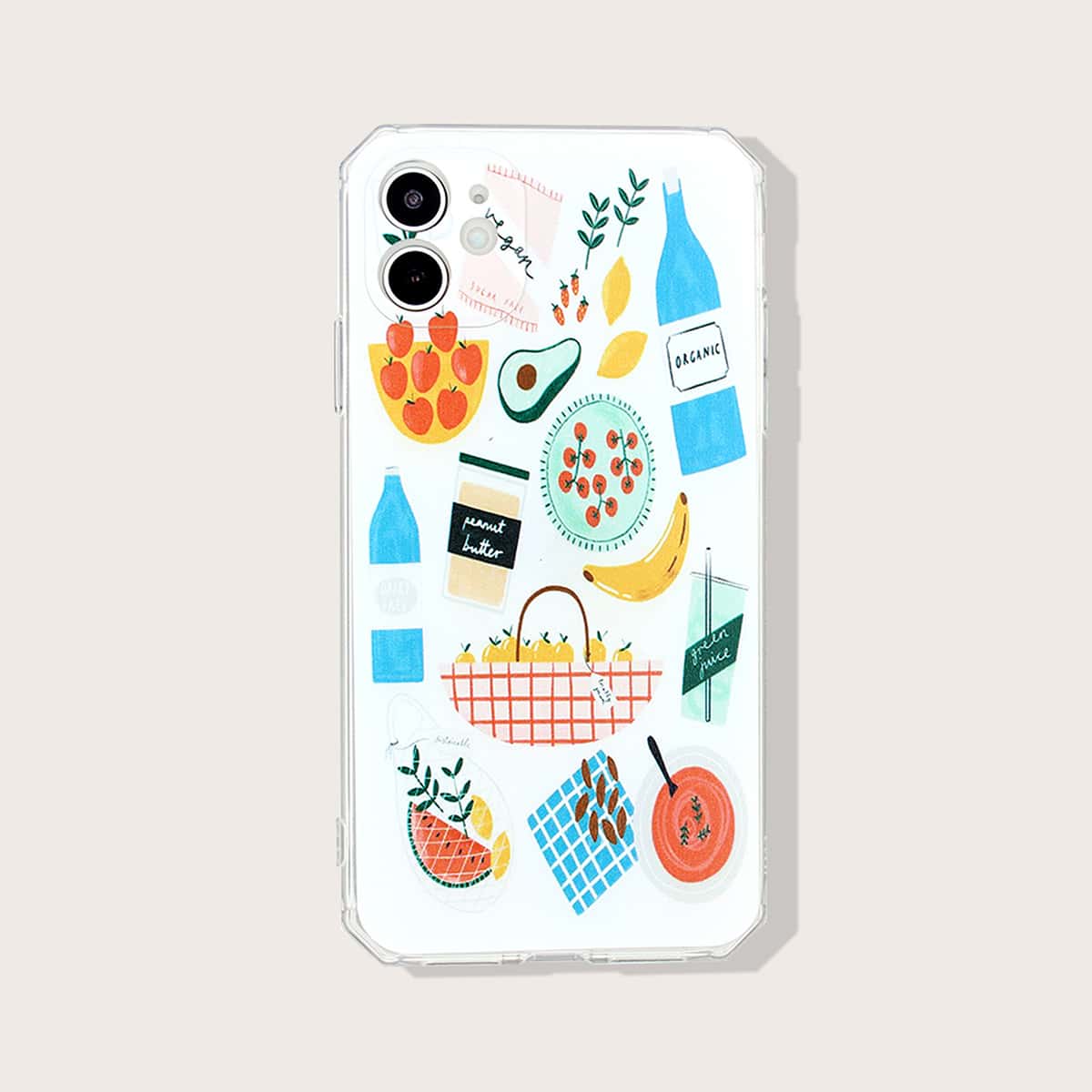 

Cartoon Fruit iPhone Case, White