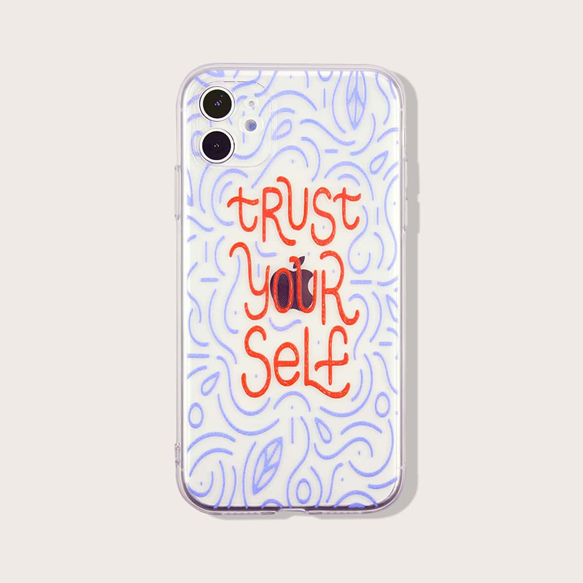 

Slogan Graphic iPhone Case, Clear