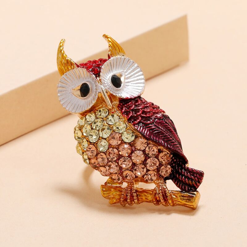 

Rhinestone Owl Decor Ring, Multicolor