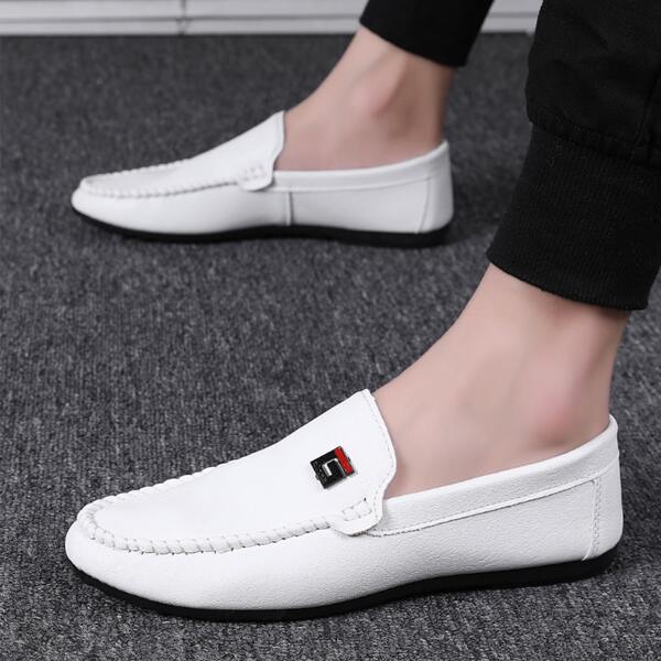 

Men Minimalist Slip On Loafers, White