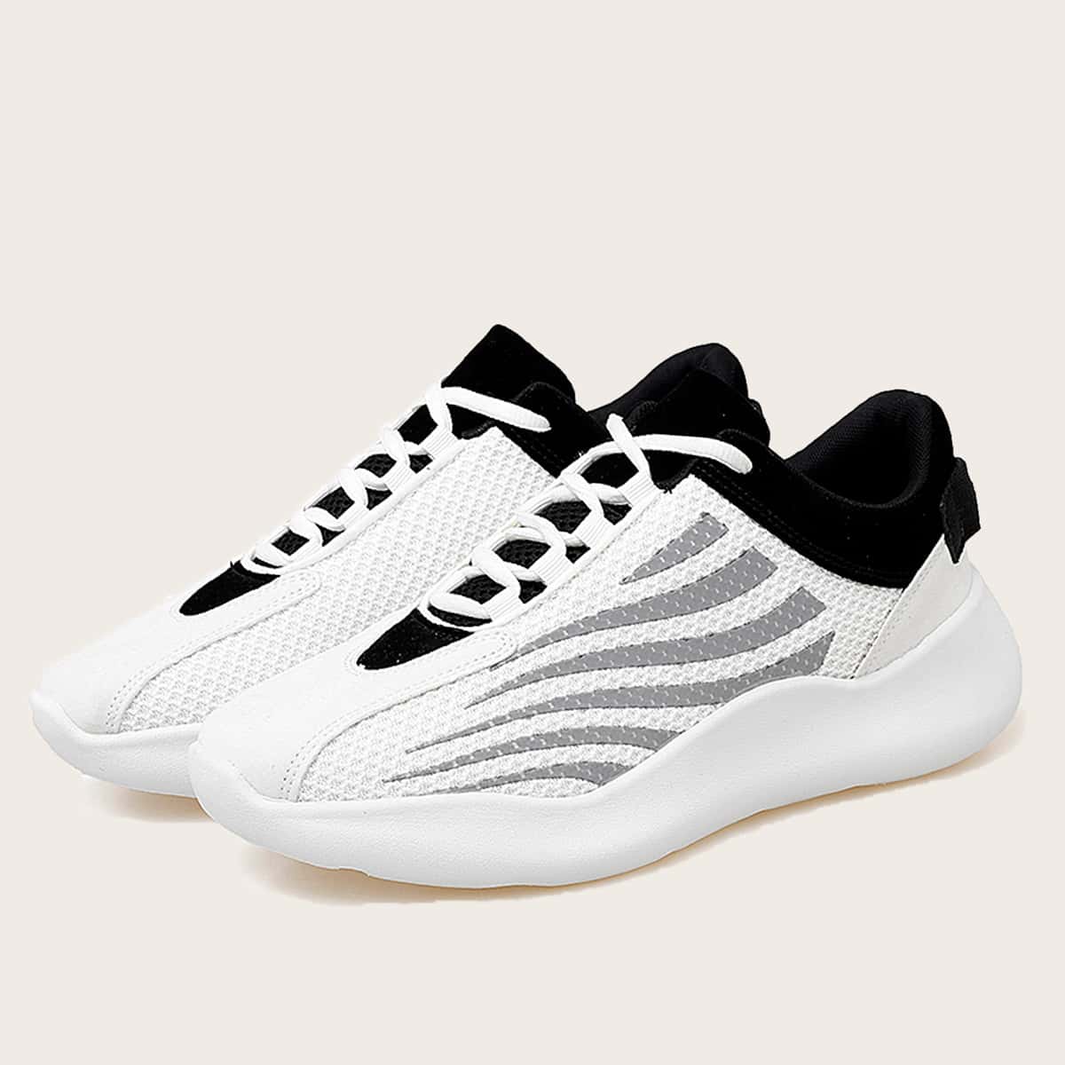 

Guys Reflective Wide Fit Sneakers, White