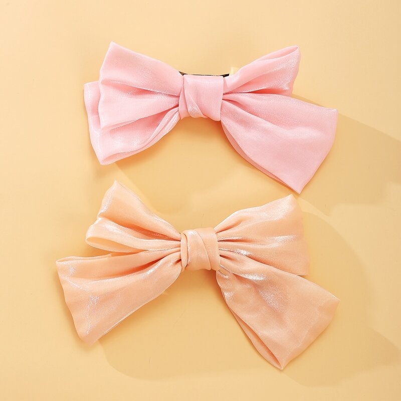 

2pcs Bow Hair Clip, Multicolor